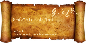 Gránicz Ábel névjegykártya